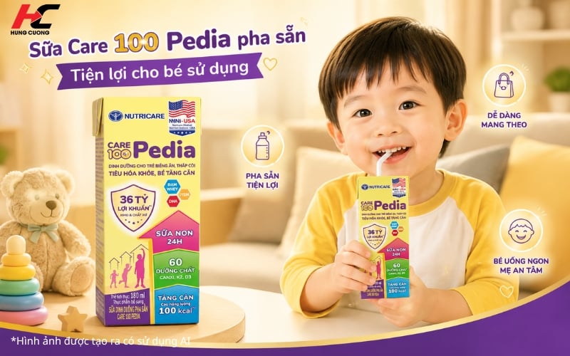 Care 100 Pedia pha sẵn bé uống dễ dàng