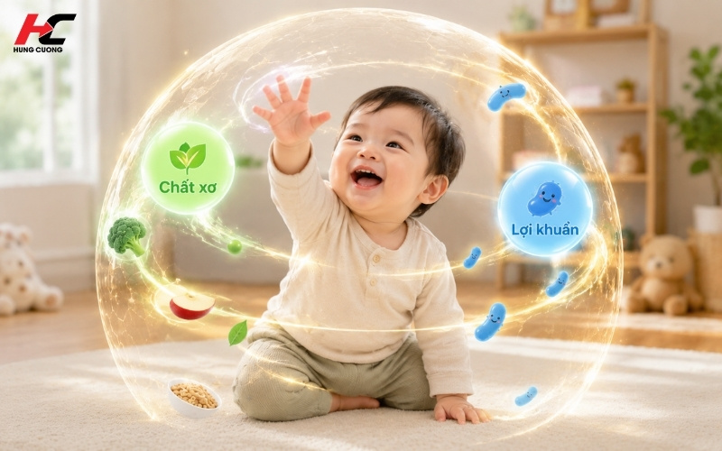 Dinh dưỡng cho bé cần chất xơ và lợi khuẩn