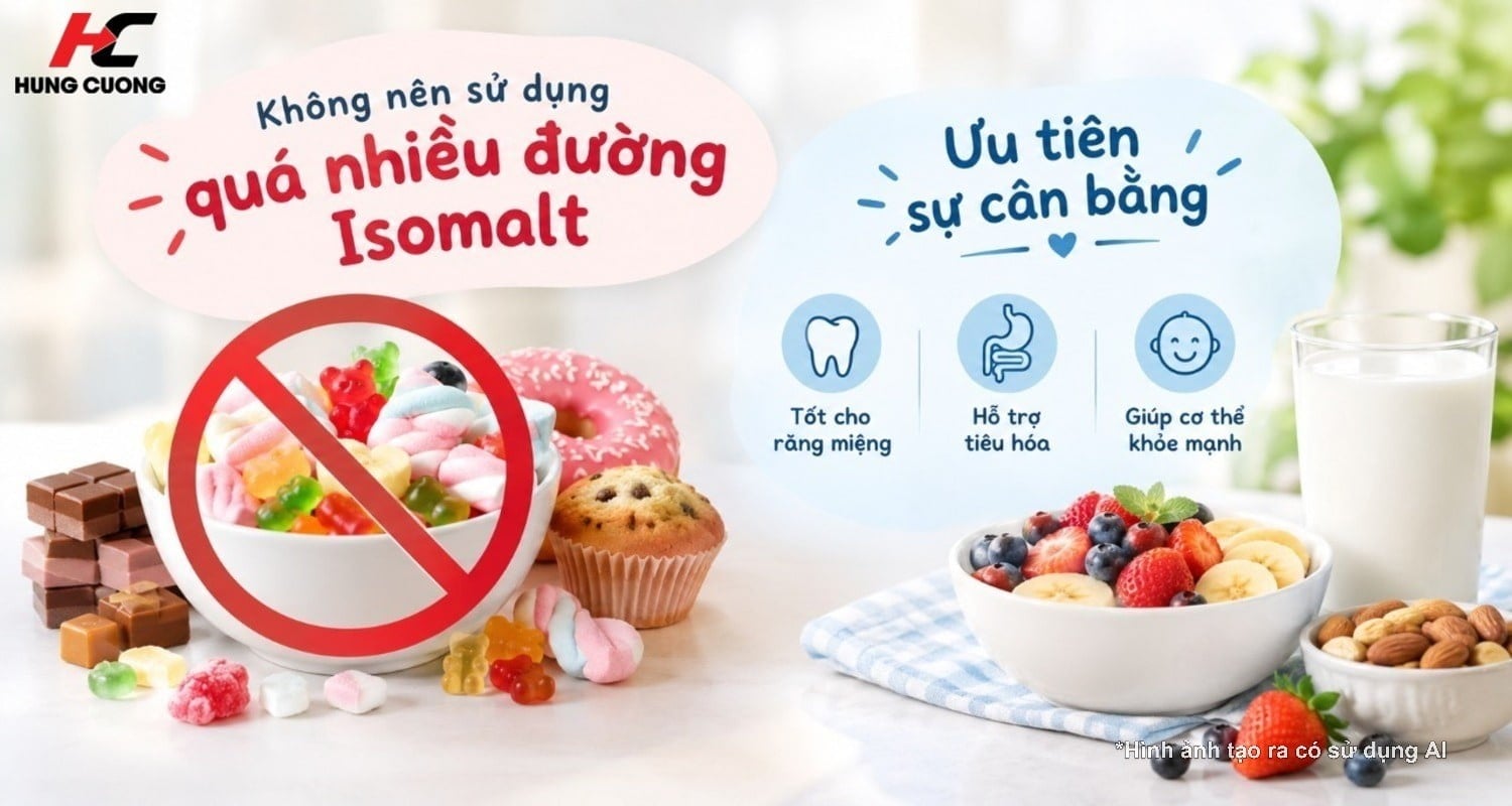 Những lưu ý khi sử dụng thực phẩm chứa đường Isomalt