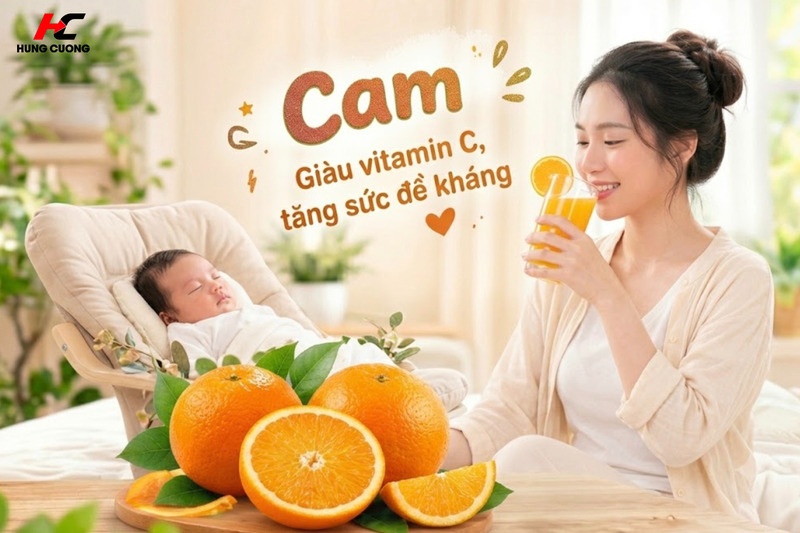 Trái cam gia tăng sức đề kháng cho mẹ