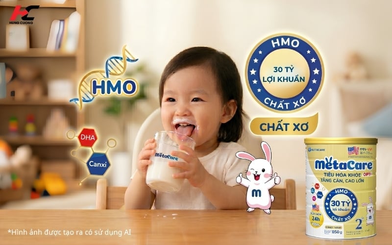 Sữa Metacare Opti chứa 30 tỷ lợi khuẩn và chất xơ giúp bé ăn ngon