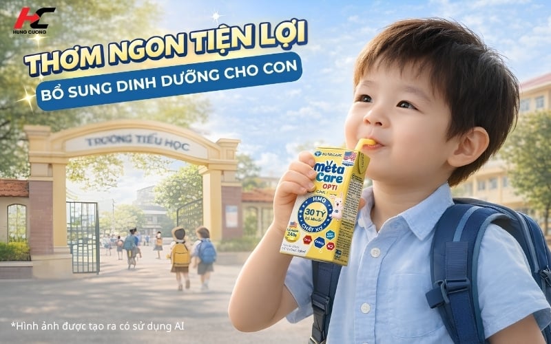 Sữa bột pha Metacare Opti tiện lợi cho bé