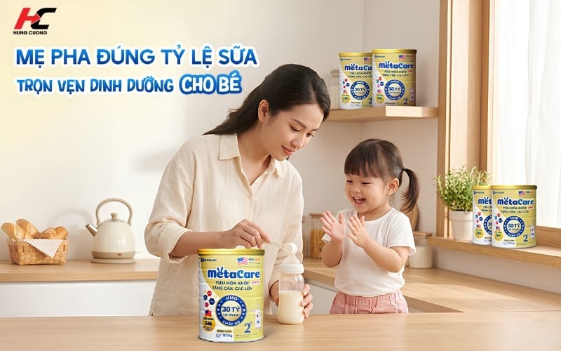 Dùng sữa Metacare Opti đúng hướng dẫn