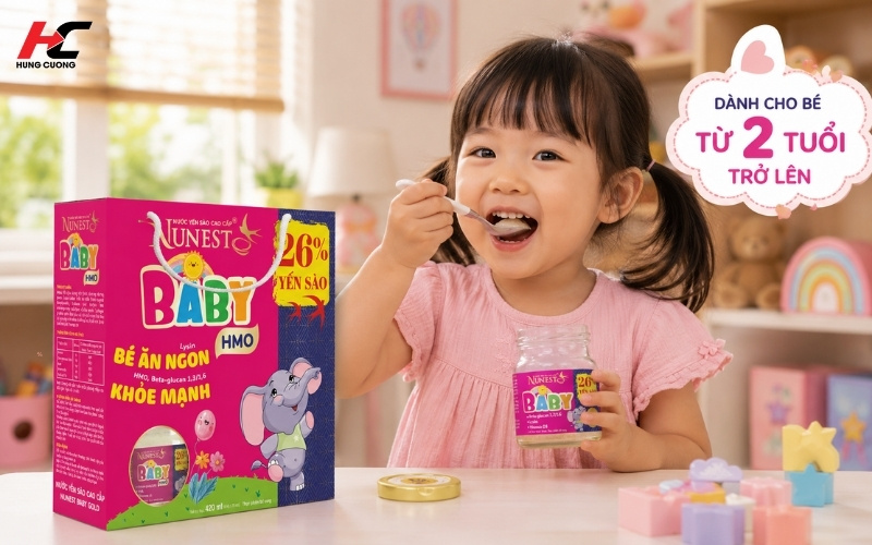Nước yến sào Nunest Baby HMO dành cho bé từ 2 tuổi