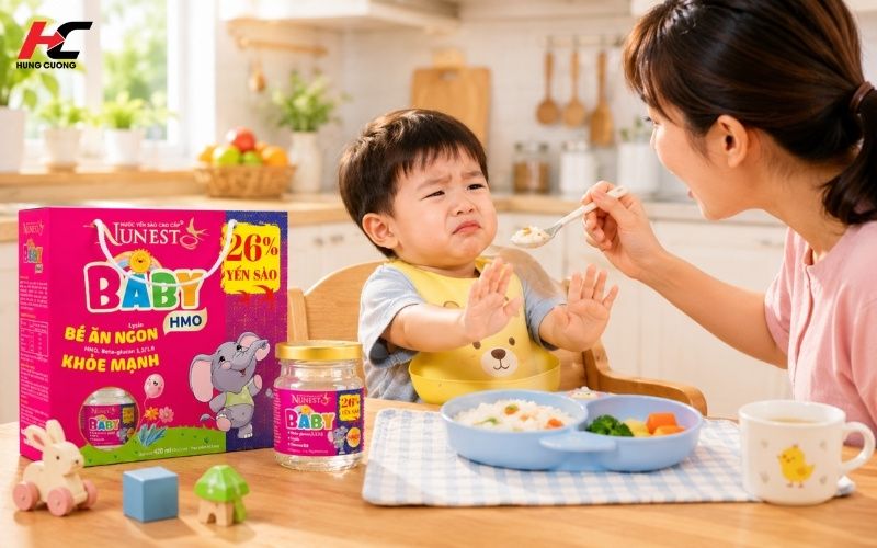 nước yến sào nunest baby HMO phù hợp với trẻ biếng ăn