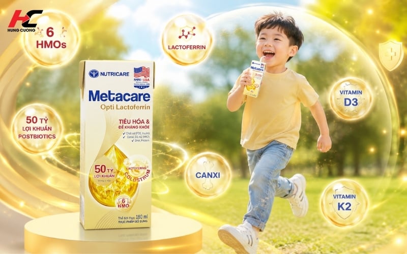 Metacare Opti Lactoferrin - Sữa dinh dưỡng pha sẵn giúp bé phát triển toàn diện