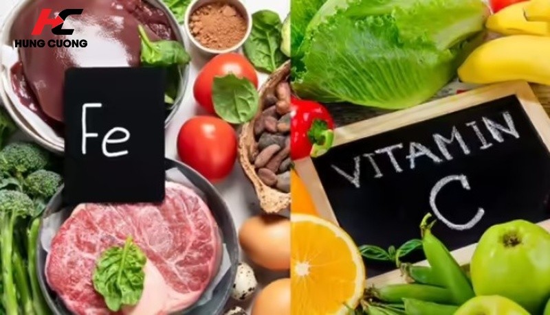 Nên kết hợp thực phẩm giàu Sắt với Vitamin C để tăng khả năng hấp thu