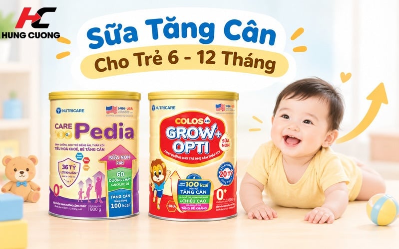 sữa tăng cân cho bé 6 12 tháng tuổi