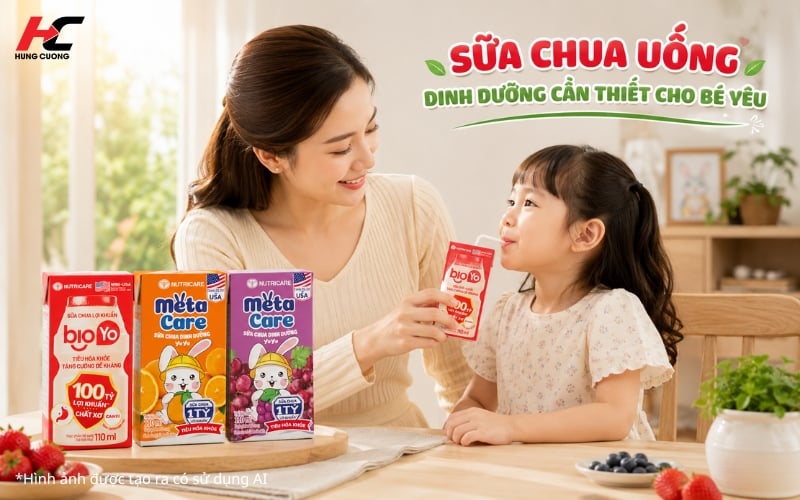 Sữa chua uống là sản phẩm cần thiết cho bé sử dụng