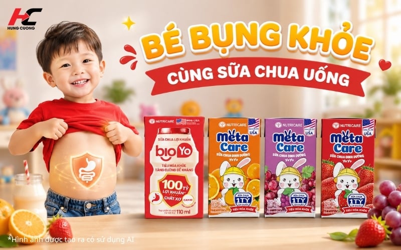 Sữa chua uống cho bụng bé khỏe