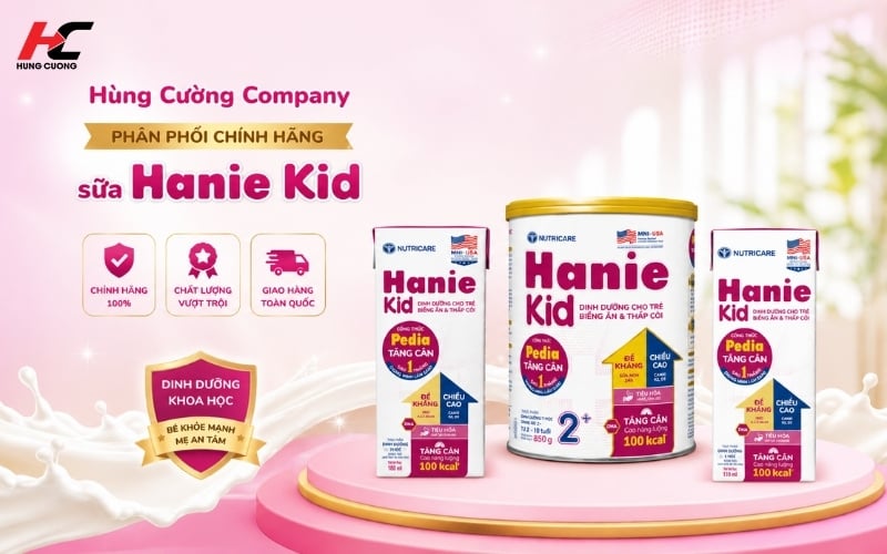 Hùng Cường Company phân phối chính hãng sữa Hanie Kid