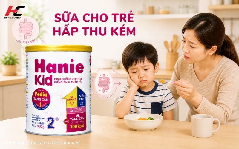 Sữa Hanie Kid thích hợp cho kém hấp thu