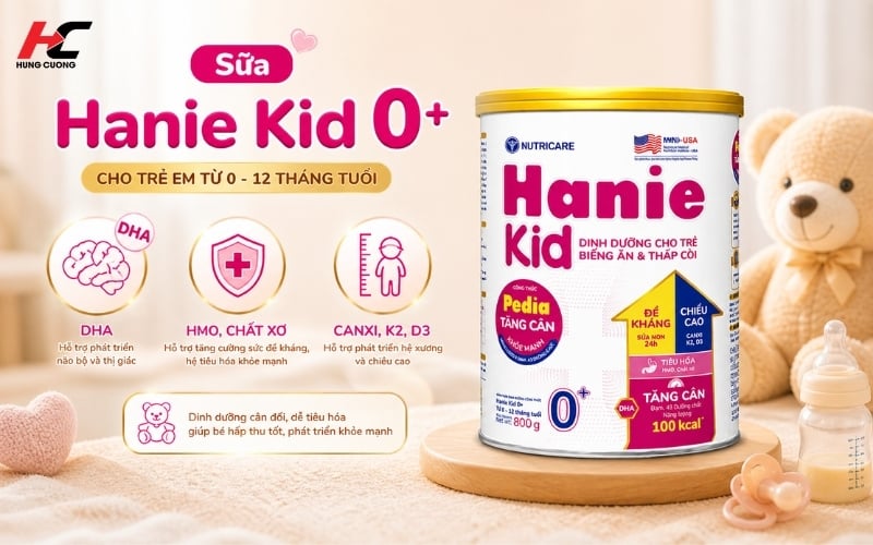 Sữa Hanie Kid 0+ cho bé từ 0 tháng tuổi