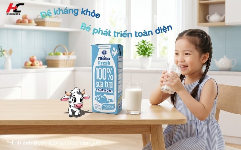 Meta Fresh 100% sữa tươi cho bé đề kháng khỏe
