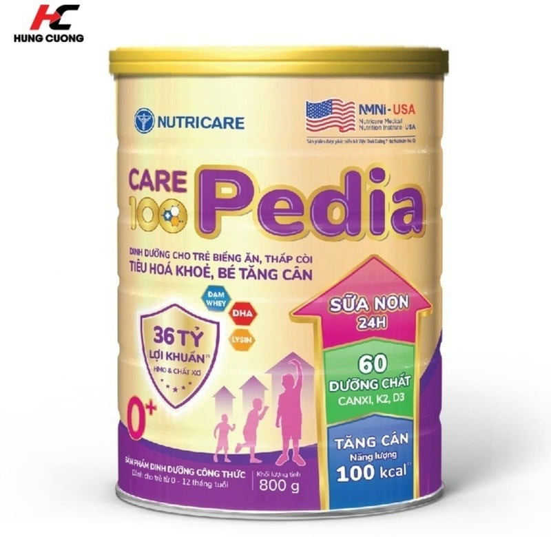 Sữa Care 100 Pedia giúp bé 0 - 6 tháng tăng cân