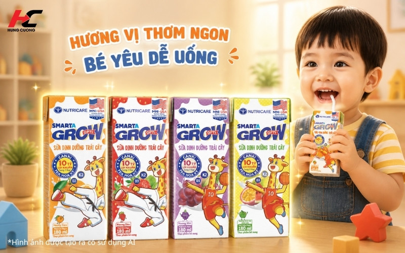 Sữa trái cây có hương vị thơm ngon bé dễ uống