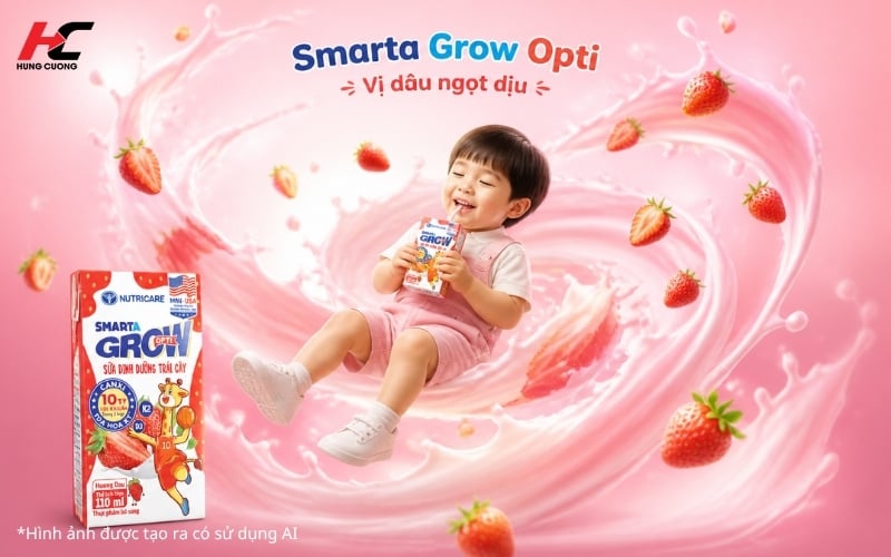 Sữa trái cây Smarta Grow Opti vị dâu ngọt dịu