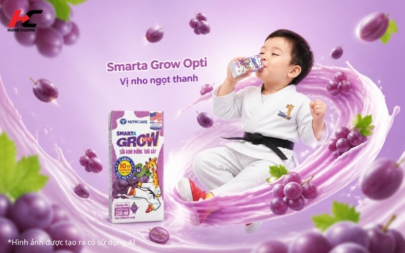 Sữa trái cây Smarta Grow Opti vị ngo ngọt thanh bé uống