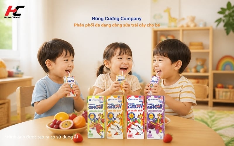 Hùng Cường Company phân phối đa dạng sữa trái cây Smarta Grow Opti cho các bé