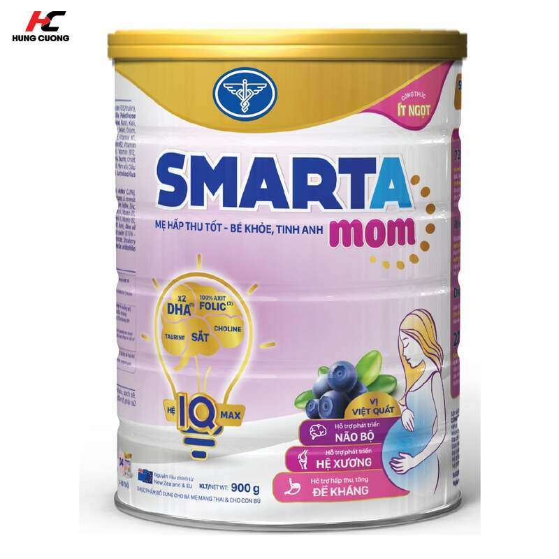 Sữa bột Smarta Mom hương việt quốc ít ngọt, tăng cường đề kháng cho thai kỳ