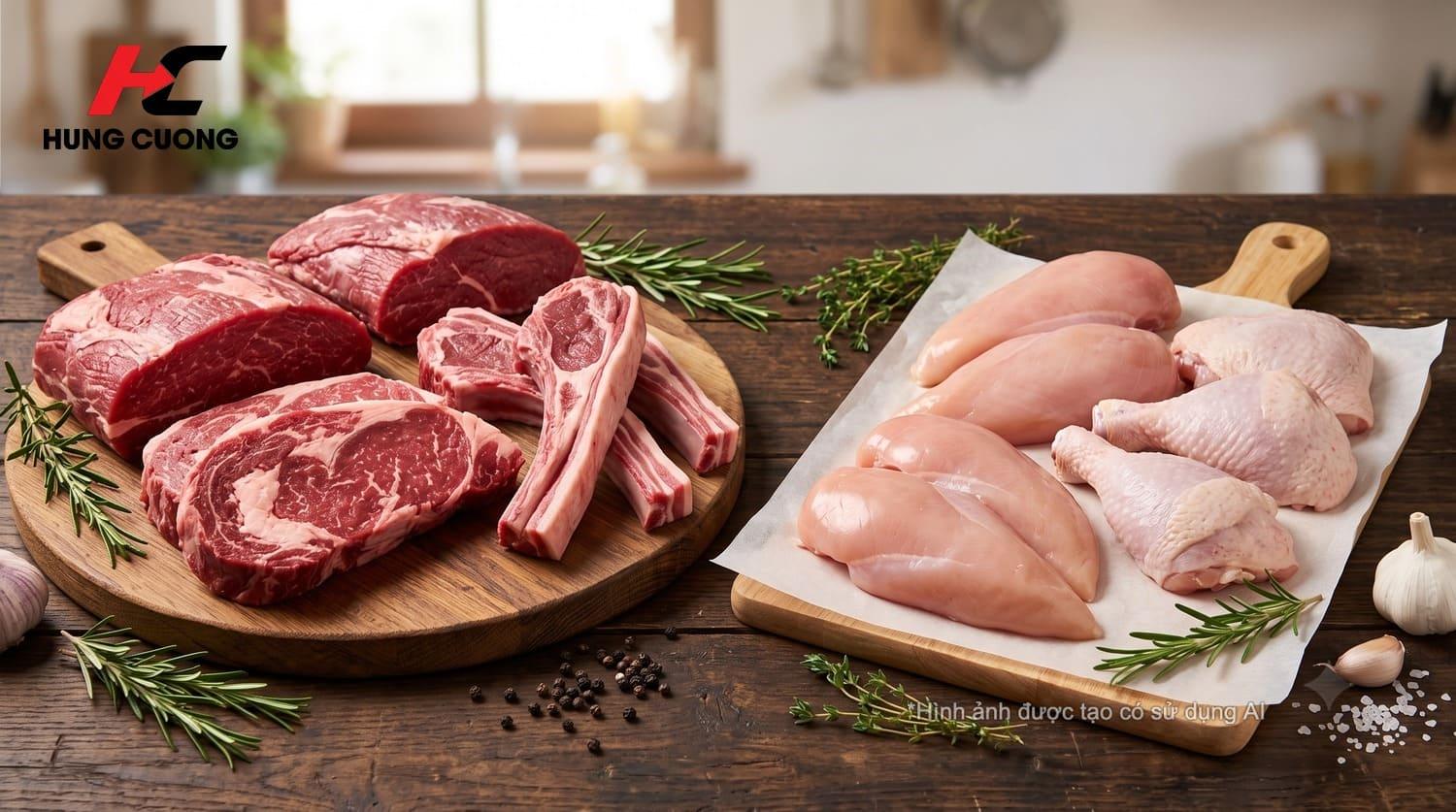 Thịt đỏ và thịt gia cầm