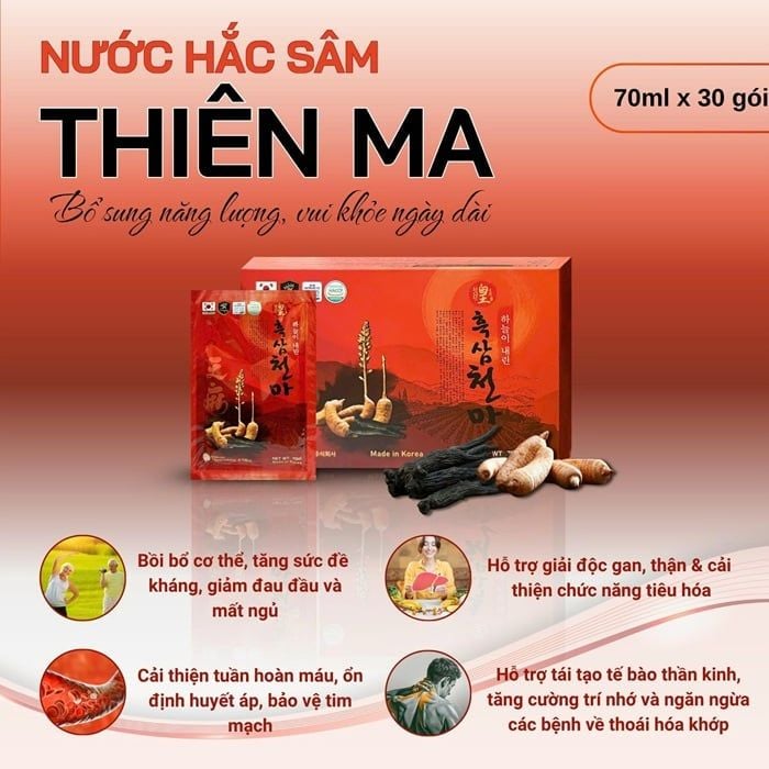 Công dụng của nước Hắc Sâm Thiên Ma