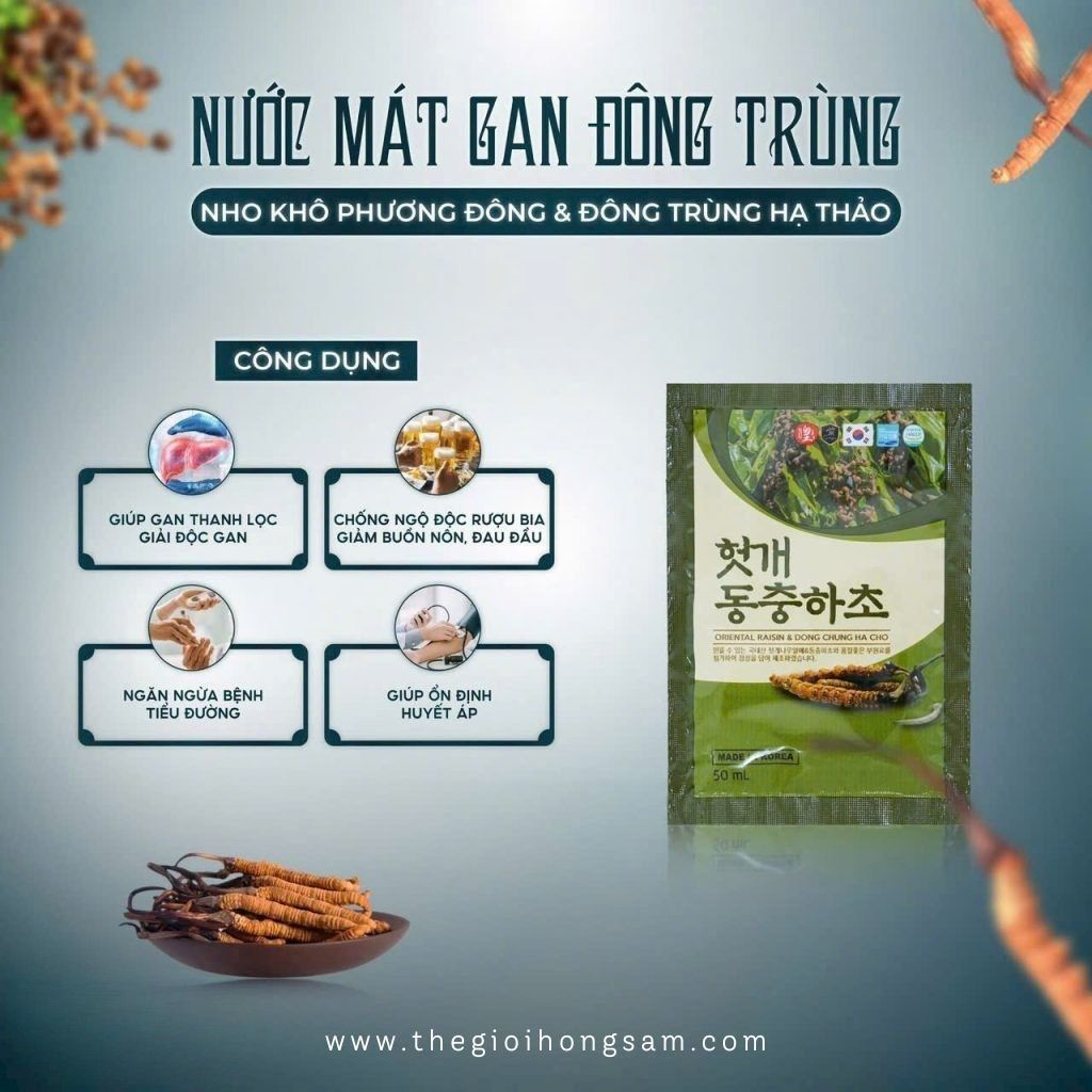 Công dụng Nước Mát Gan Đông Trùng Hạ Thảo KGF