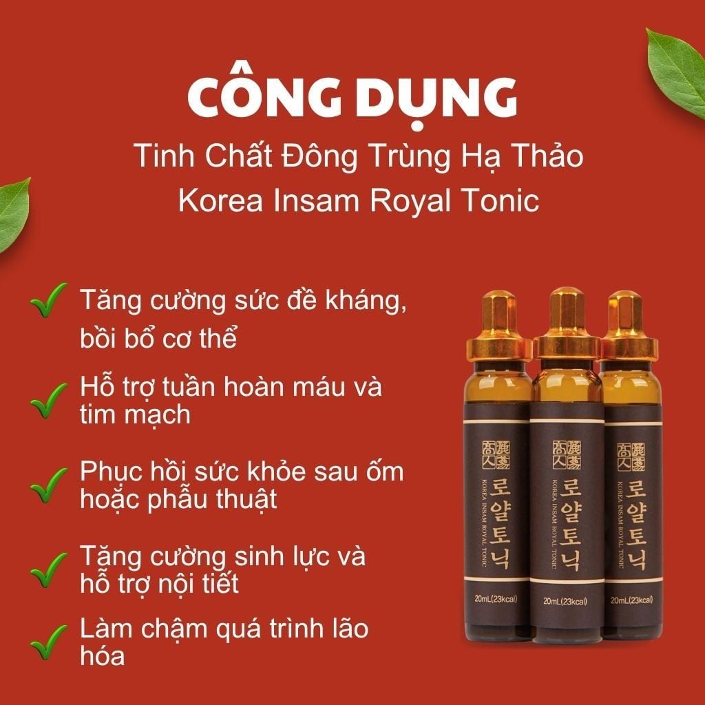 Công dụng Tinh Chất Đông Trùng Hạ Thảo Korea Insam Royal Tonic