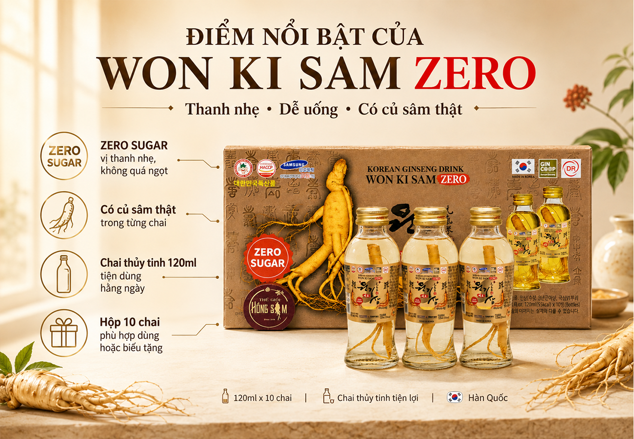 Củ hồng sâm nguyên củ bên trong chai Won Ki Sam