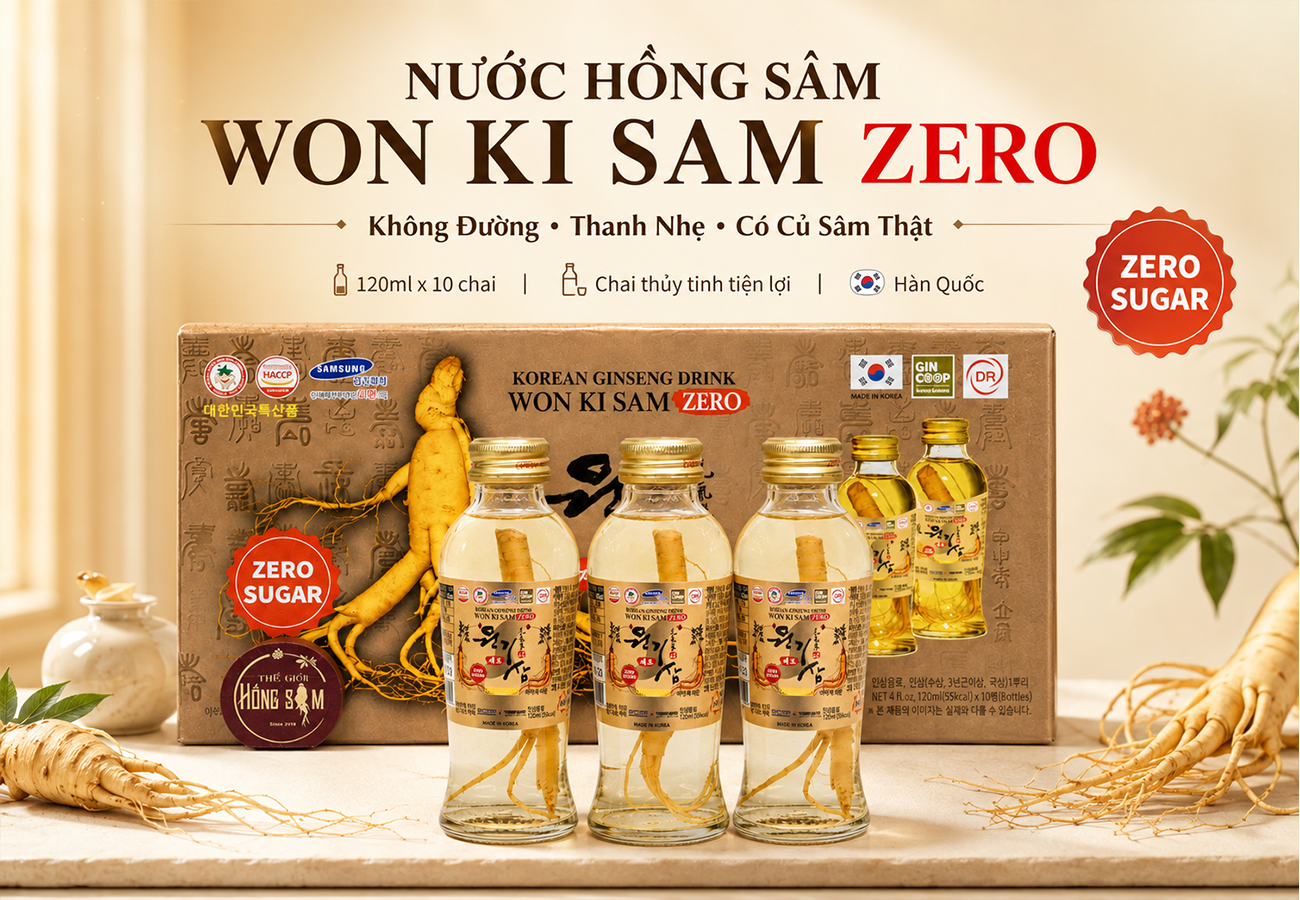 Nước hồng sâm Hàn Quốc Won Ki Sam hộp 10 chai