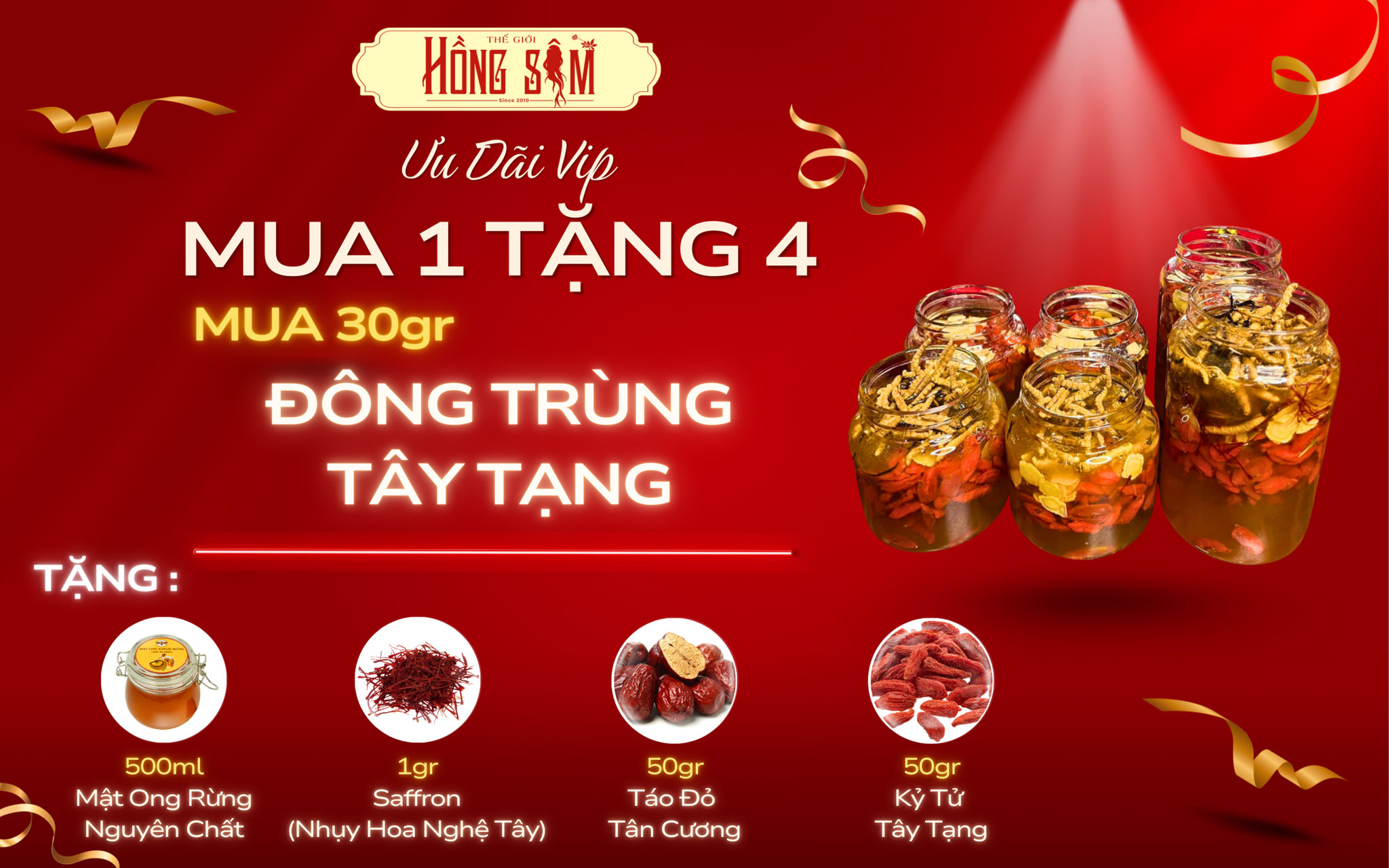 Khuyến mãi Vip siêu hot khi mua 30g đông trùng tại Thế Giới Hồng Sâm