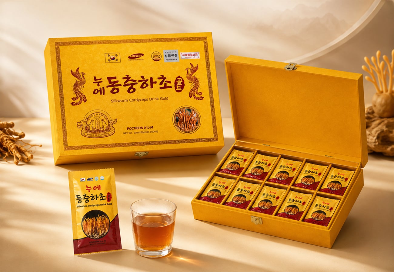 Thiết kế hộp gỗ Gold Pocheon KLM cao cấp và trang trọng