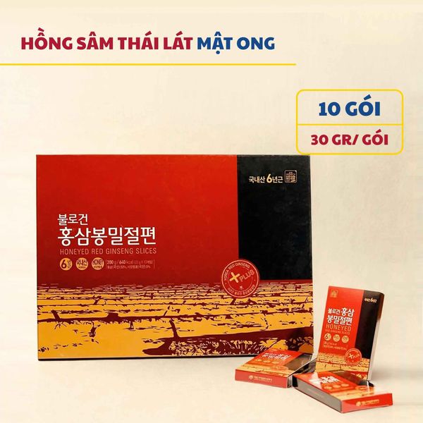 Hồng sâm lát tẩm ong Daedong hộp 10 gói * 20g chính hãng Hàn Quốc.