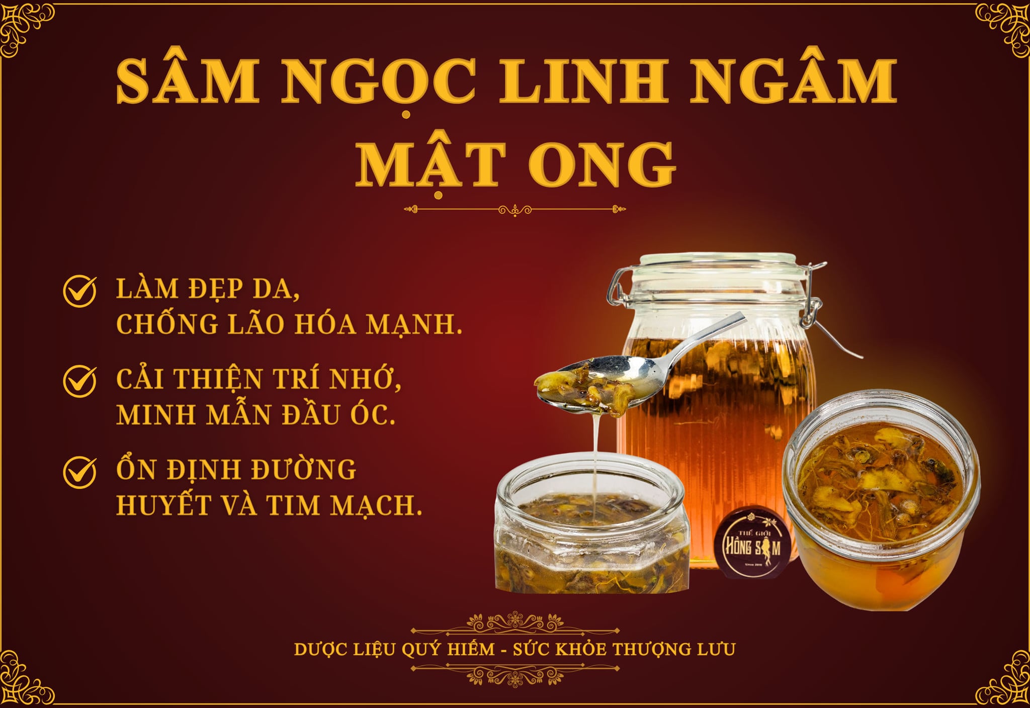 Sâm Ngọc Linh ngâm mật ong.