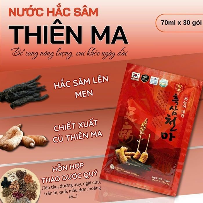 Thành phần nước Hắc Sâm Thiên Ma