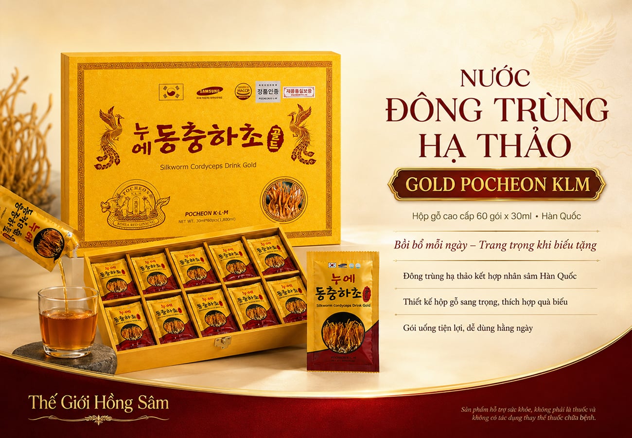 Nước Đông Trùng Hạ Thảo Gold Pocheon KLM chính hãng Hàn Quốc
