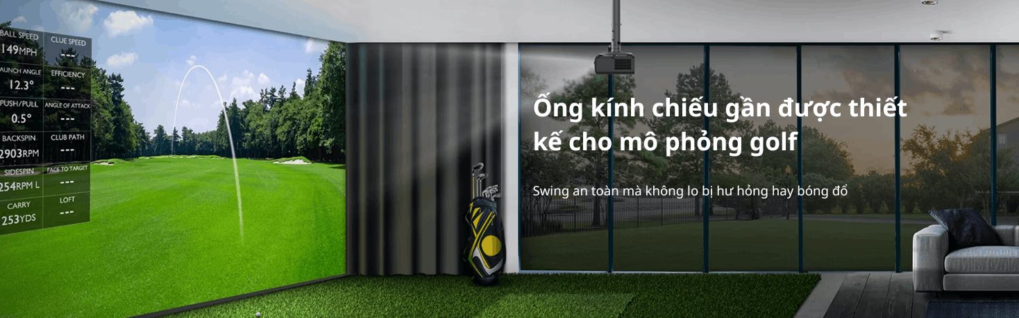 Máy chiếu laser 4K 4000AL mô phỏng golf BenQ AK700ST
