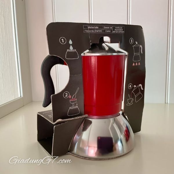 Ấm pha cà phê Bialetti Fiammetta Induction 4 cốc màu đỏ