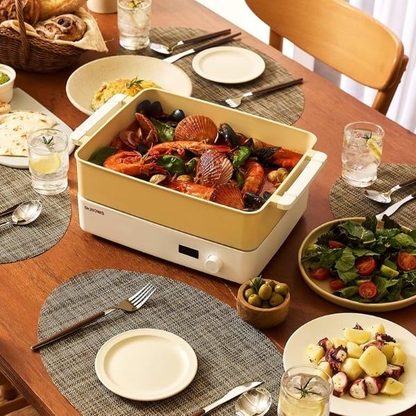 Bếp lẩu nướng đa năng Dr.Hows 3in1 Chống dính & Dễ dàng vệ sinh