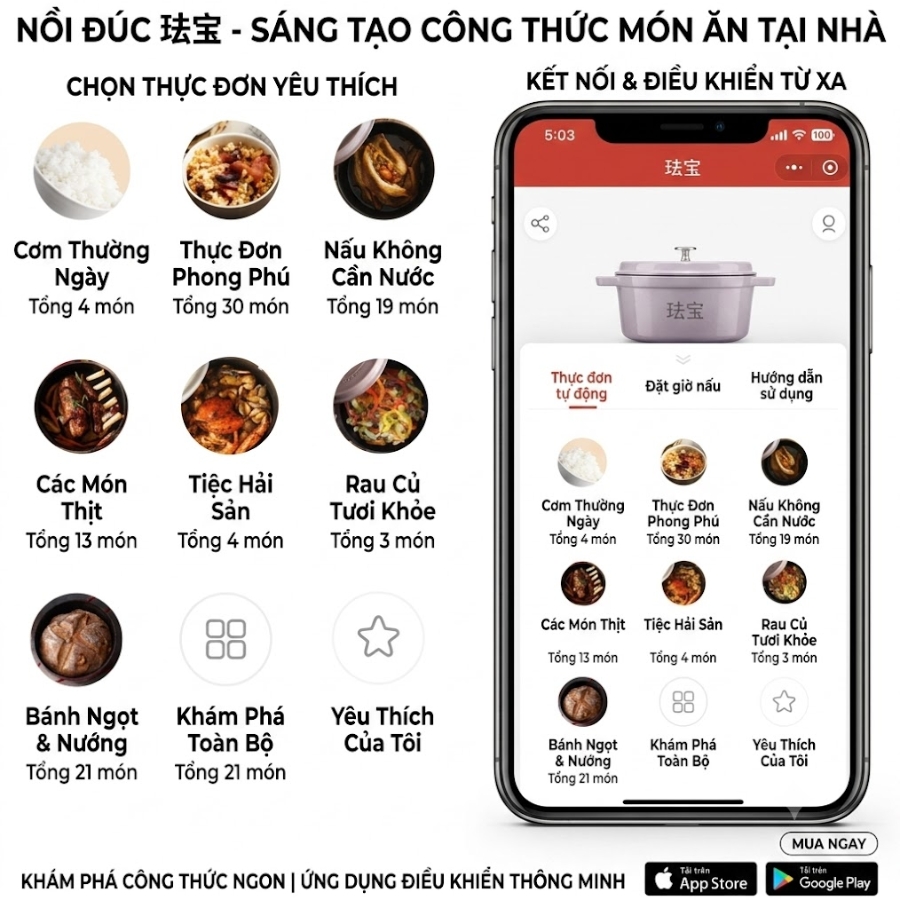 Bếp từ đơn Staub 2000W Nhiều mức công suất & nhiệt độ, đáp ứng mọi nhu cầu nấu nướng.