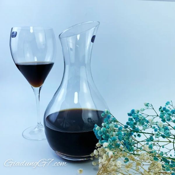 Bình thở rượu vang pha lê Bohemia Crystalex 1250ml 31527 miệng vát Pha lê cao cấp