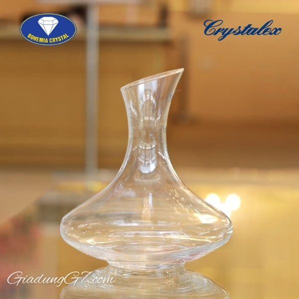 Bình thở rượu vang pha lê Bohemia 1200ml 31B05 Bình decanter pha lê với hình dáng bắt mắt, thú vị.