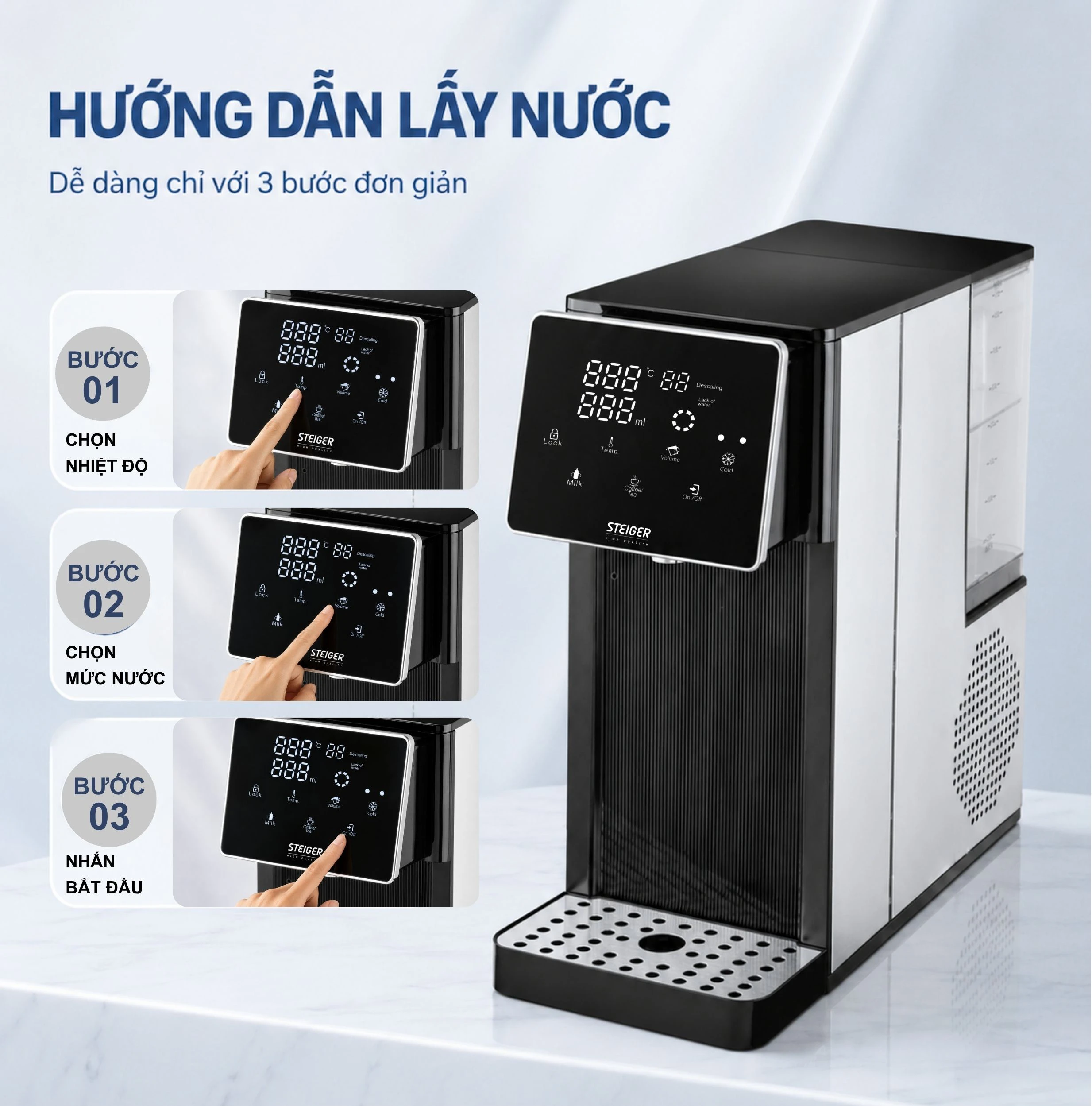 Bình thủy điện nóng lạnh Steiger STG850 HC
