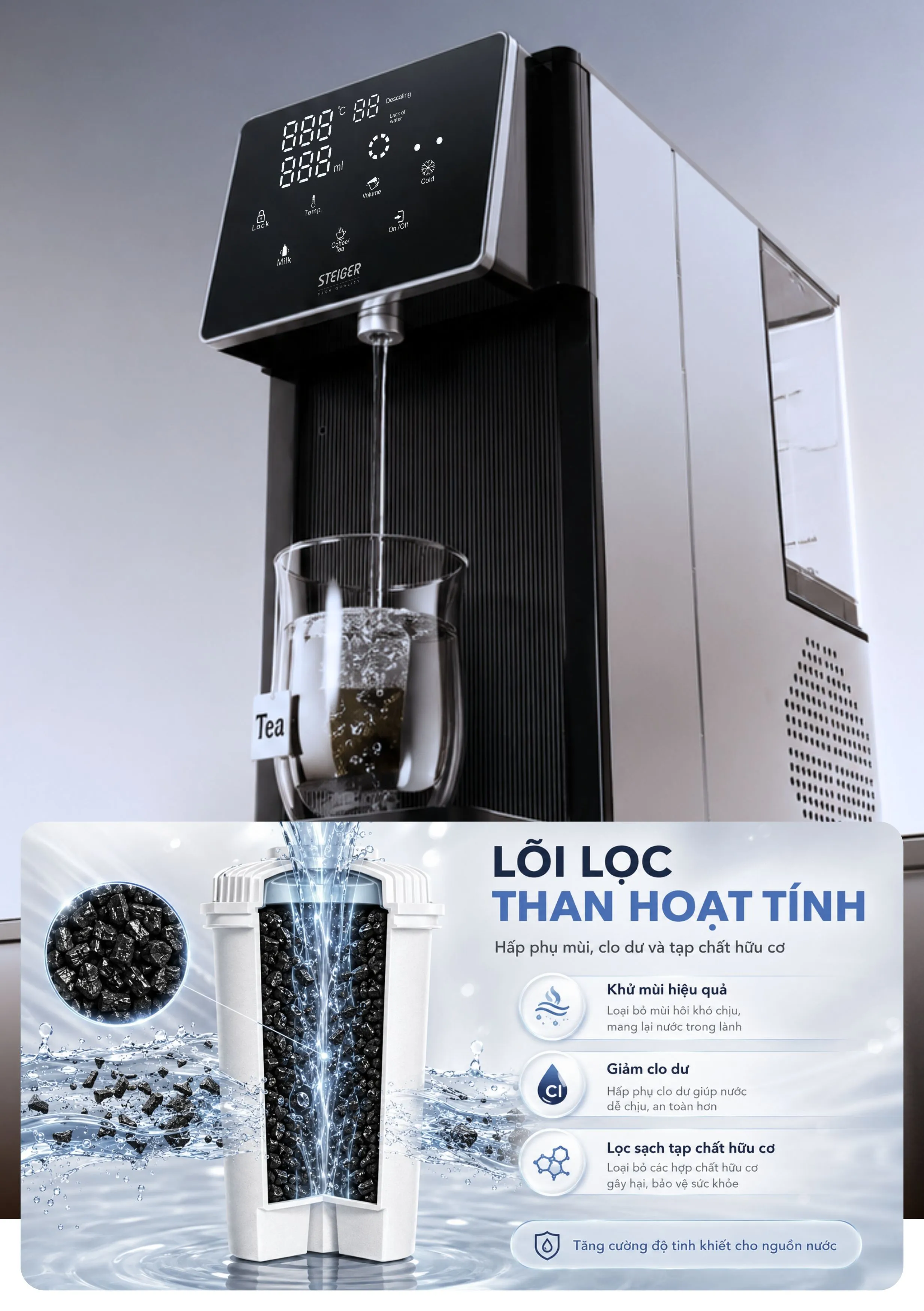 Bình thủy điện nóng lạnh Steiger STG850 HC