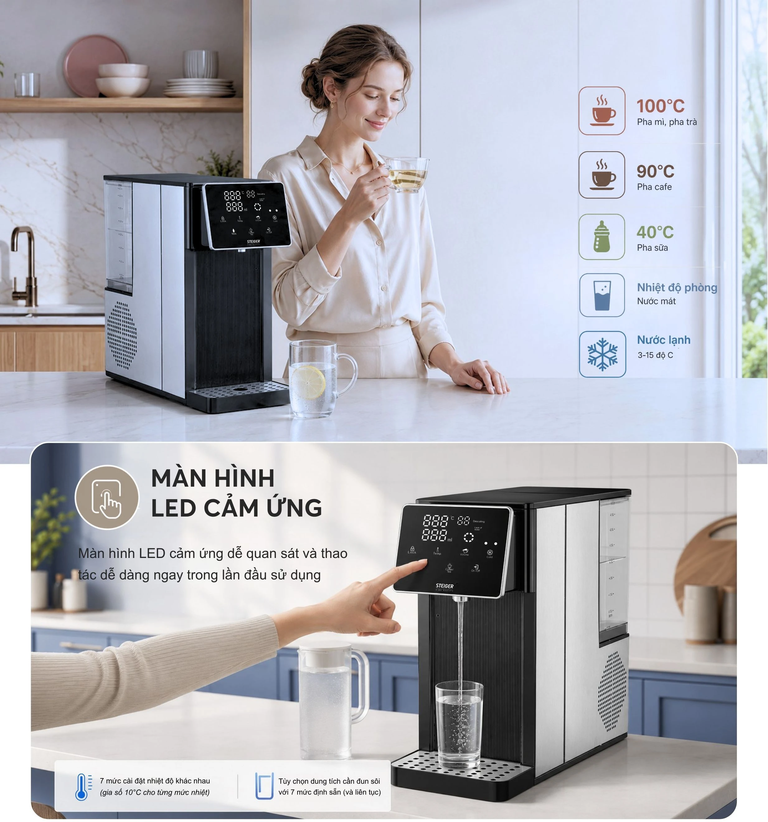 Bình thủy điện nóng lạnh Steiger STG850 HC