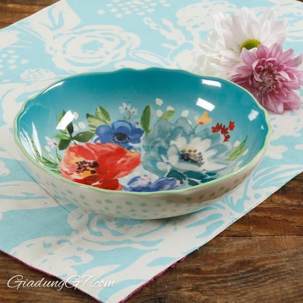 Bộ 4 đĩa Pasta sâu lòng The Pioneer Woman Melody 19.5cm An toàn với máy rửa chén & lò vi sóng