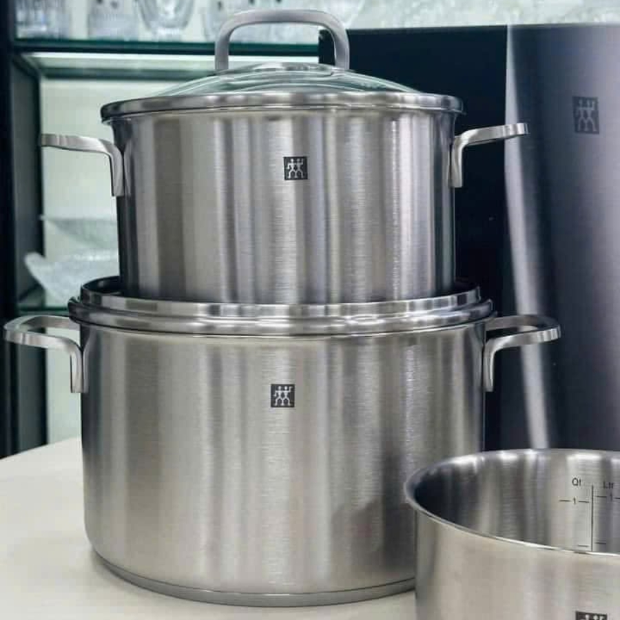 bộ nồi Zwilling Cube 5 món kèm quánh Chất liệu inox 18/10 cao cấp – Bền bỉ và an toàn