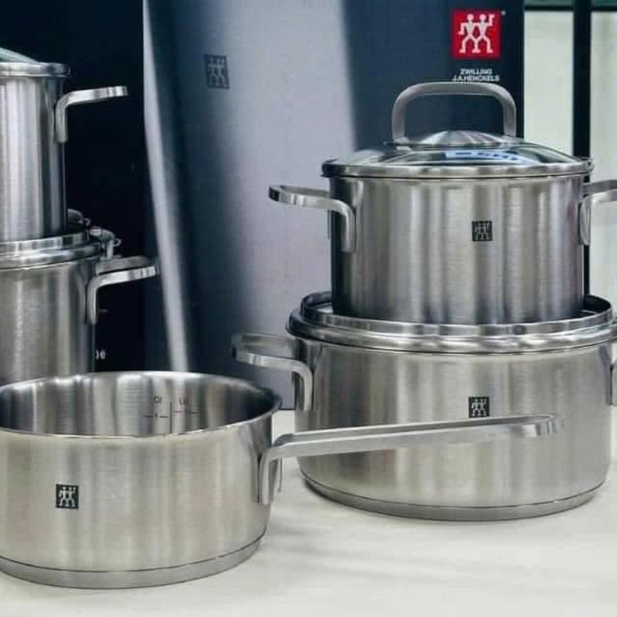 Bộ nồi Zwilling Cube 5 món Đáy Sigma Classic 3 lớp – Truyền nhiệt nhanh và đều