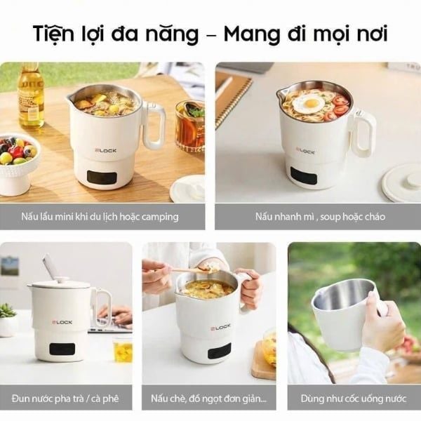 Ấm / ca nấu gấp gọn 2Lock Korea