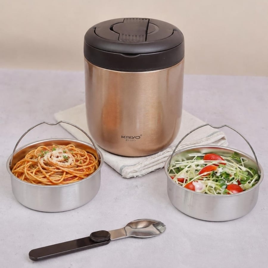 Cặp lồng giữ nhiệt 3 ngăn Kaiyo 1.3L Giữ nhiệt tối ưu trong suốt 8h liền đảm bảo trọn vẹn hương vị, chất lượng của món ăn